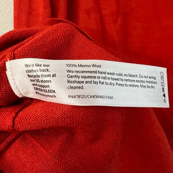 Eileen Fisher Burnt Orange Merino Wool Sleeveless Lightweight Tank Top Medium - Picture 3 of 4